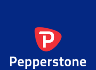 Pepperstone logo niebieskie